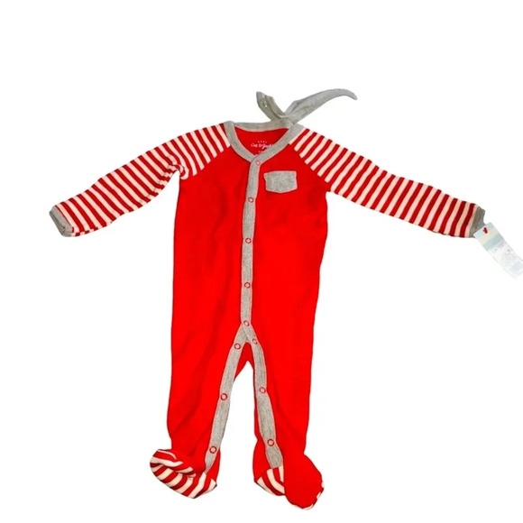 *NWT* Baby Cat & Jack Wowser Red Footie Pajamas Size 0-3 Month - Picture 2 of 2